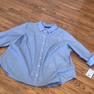 APT .9 shirt blouse petite stripes NWT